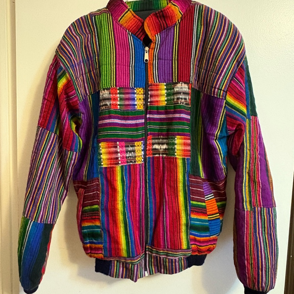 Multicolor Striped Bomber Jacket - image 1